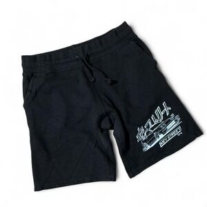 Key Street Black Graphic Print Athletic Shorts Men's Size L Drawstring Waist